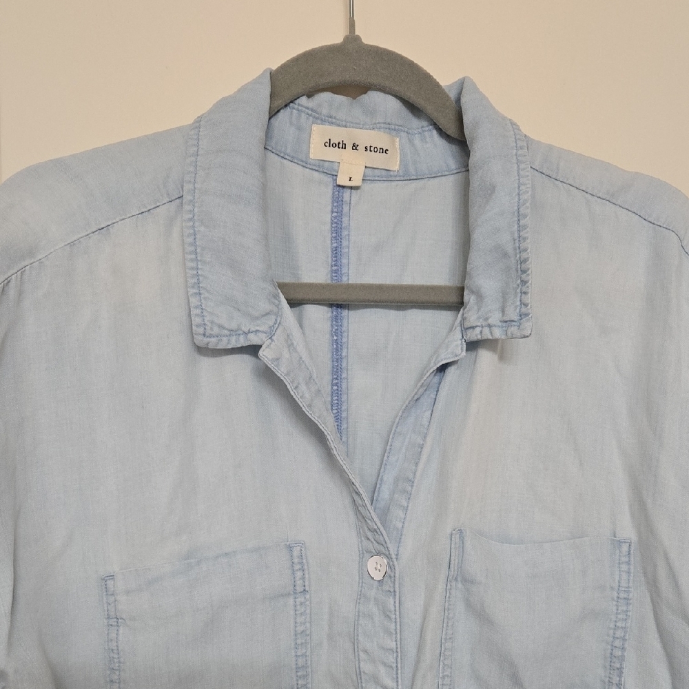 Cloth & Stone Sky Blue Tencel Shirt - Picture 2 of 4